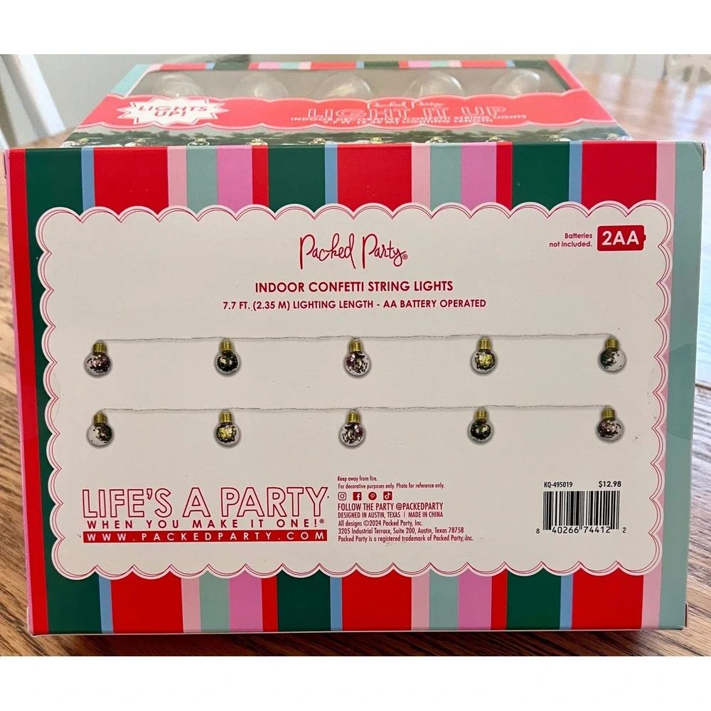 New 4 Boxes Packed Party Light It Up Confetti String Lights Indoor Battery